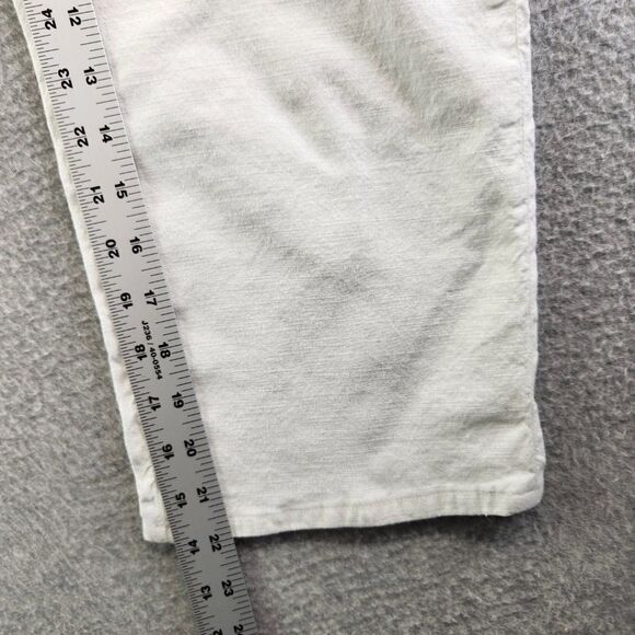 Frank Eileen Pants Womens 2 White Kinsale Cropped Ankle Linen Blend Stretch - Picture 9 of 15